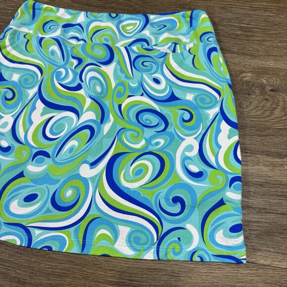 IBKUL Emma Turquoise Multicolor Geometric Print Skort UPF 50 Skirt Size S - Picture 10 of 11